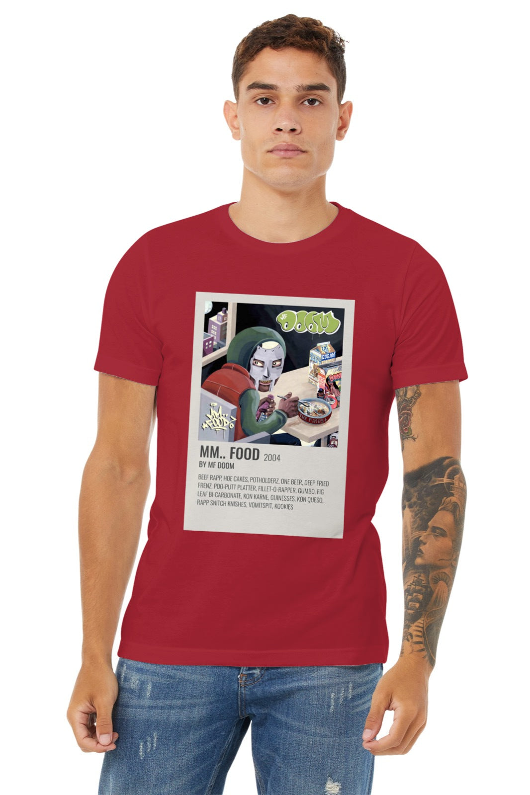 MF DOOM with this "MM...FOOD" 2004 T-shirt