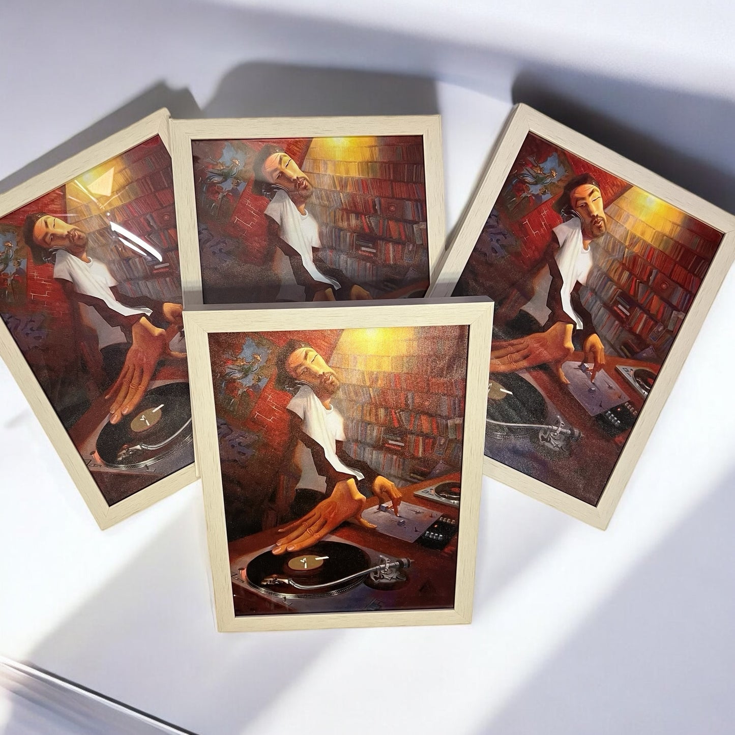 The DJ Spinning Poster Framed Canvas