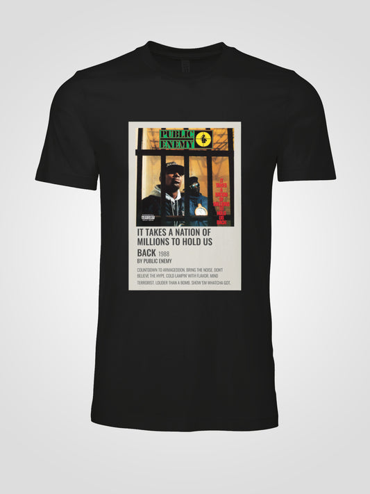 Public Enemy "It Takes a Nation of Millions to Hold Us Back" 1988 T-shirt